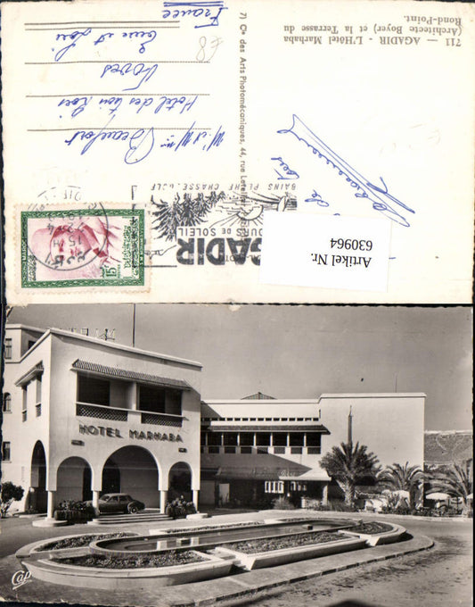 630964,Foto Ak Agadir L Hotel Marhaba et la Terrasse du Rond-Point Marokko