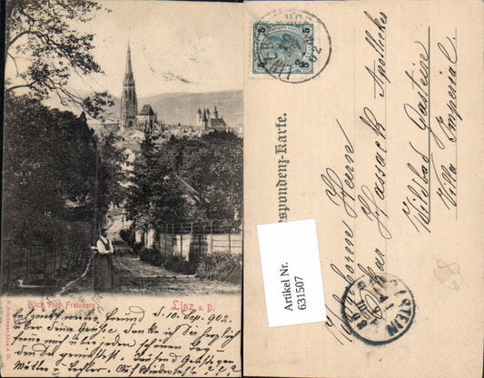 631507,seltene AK Linz an der Donau Freinberg 1902
