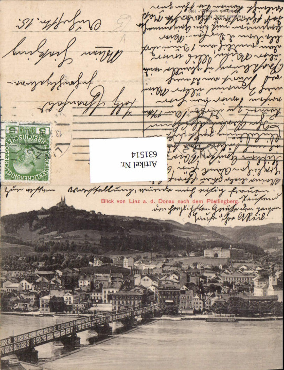 631514,Linz an der Donau Pöstlingberg Brücke Urfahr pub Hermann Seibt