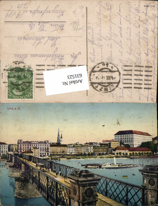 631523,Linz an der Donau Urfahr Dampfer Hebe Brücke Schiff