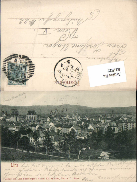 631529,Linz an der Donau Teilansicht 1900