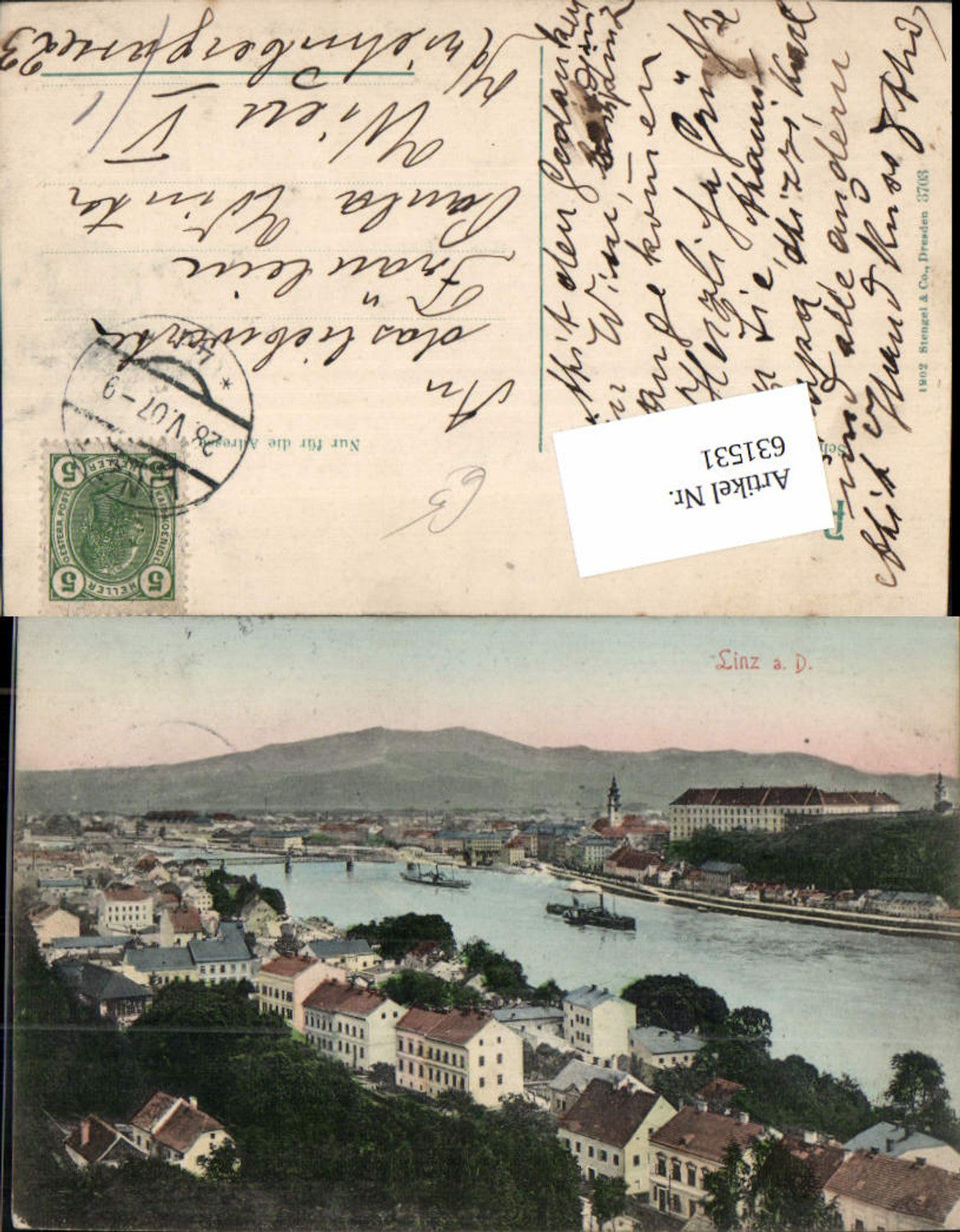 631531,Linz an der Donau Dampfer 1907