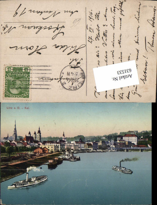 631533,Linz an der Donau Dampfer Hafen Kai