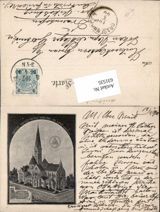 631535,Linz an der Donau Lustenau Neue Herz Jesu Kirche 1900