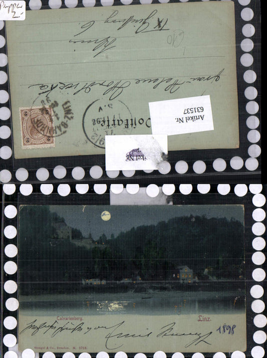 631537,Mond Lithographie Linz an der Donau Calvarienberg 1898 pub Stengel & Co. 3718