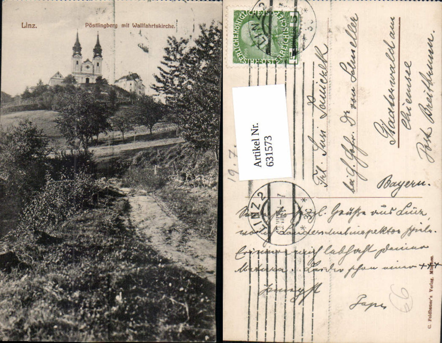 631573,Linz an der Donau Pöstlingberg Kirche Wegpartie