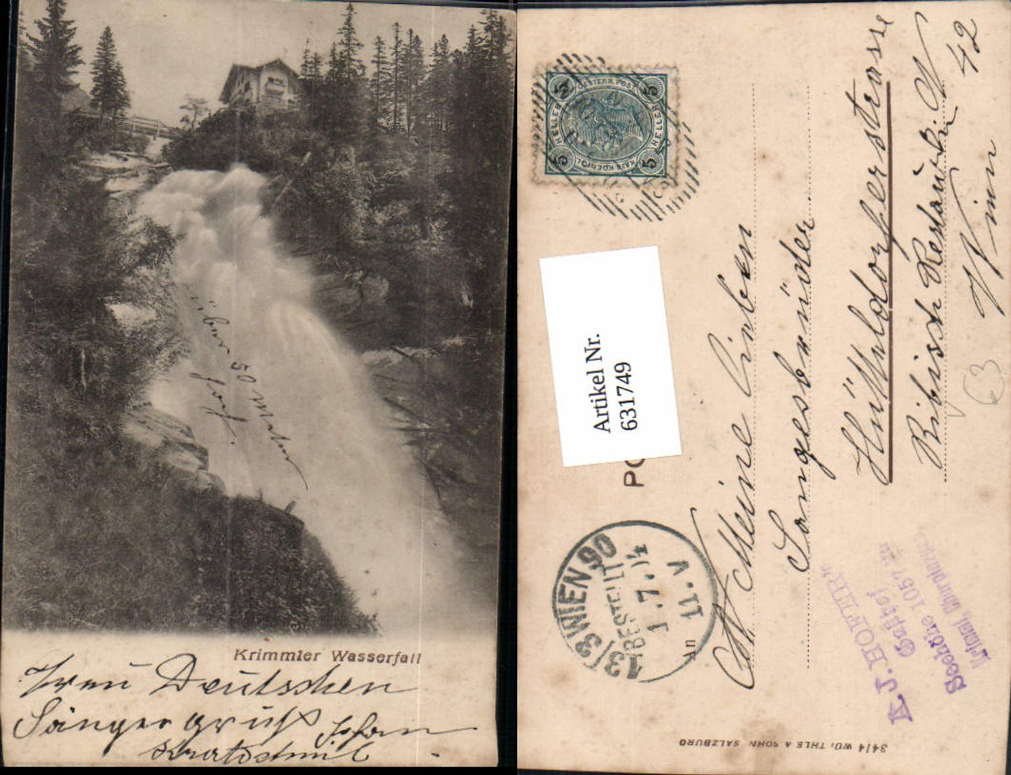 631749,Krimml Krimmler Wasserfall pub Würthle Sohn 3414