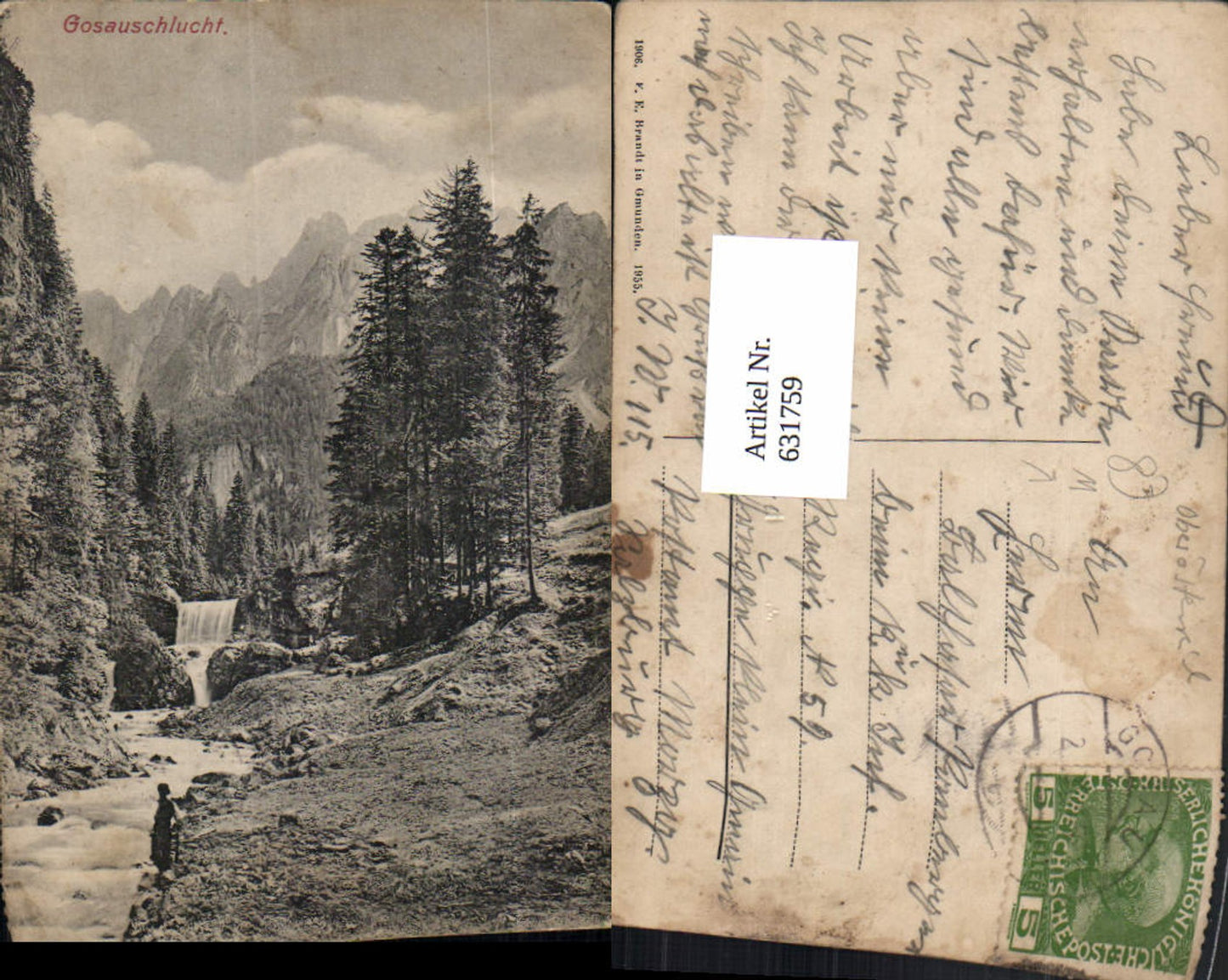 631759,Gosau Gosauschlucht pub F. E. Brandt 1955