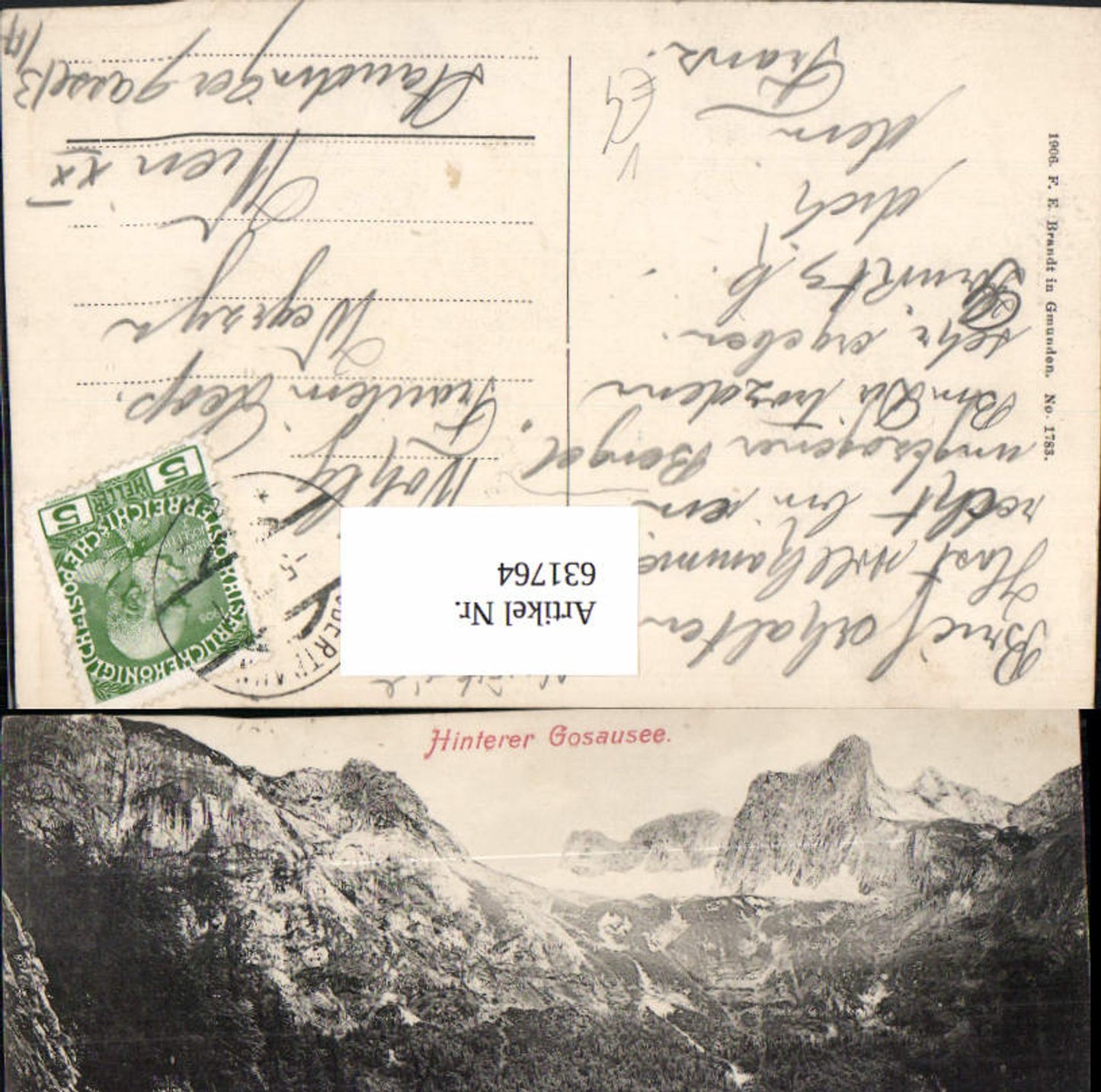 631764,Gosau Hinterer Gosausee pub F. E. Brandt 1783