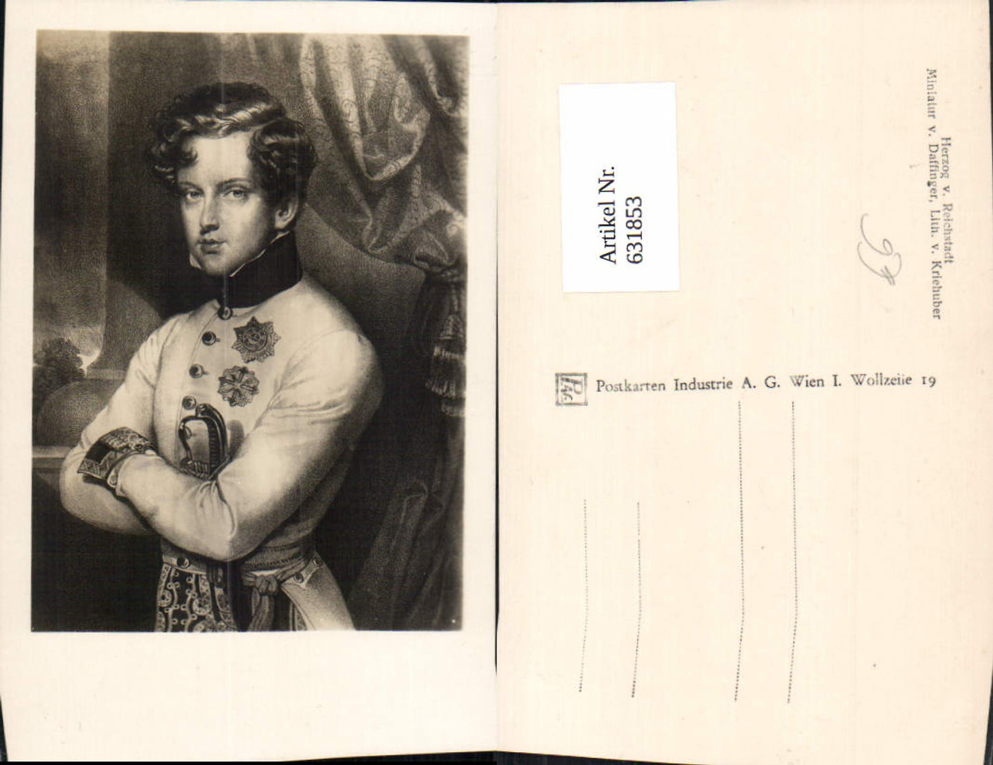 631853,Miniatur v. Daffinger Herzog v. Reichstadt Adel Monarchie