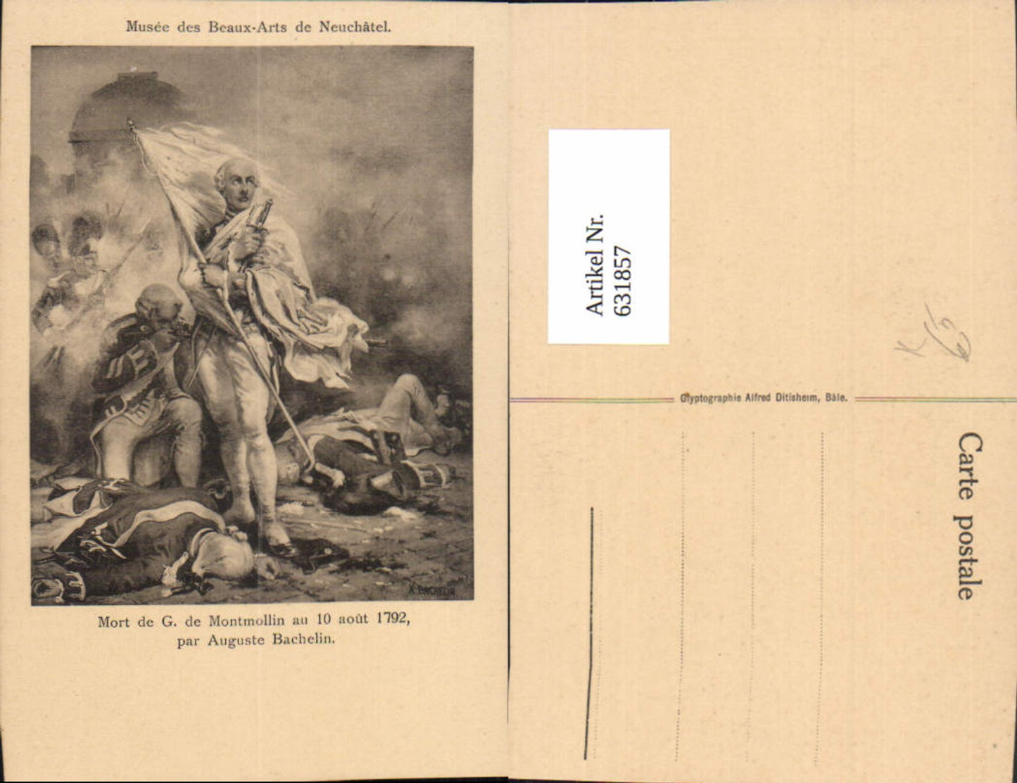 631857,Künstler Ak Augute Bachelin Mort de G. De Montmollin Adel Monarchie