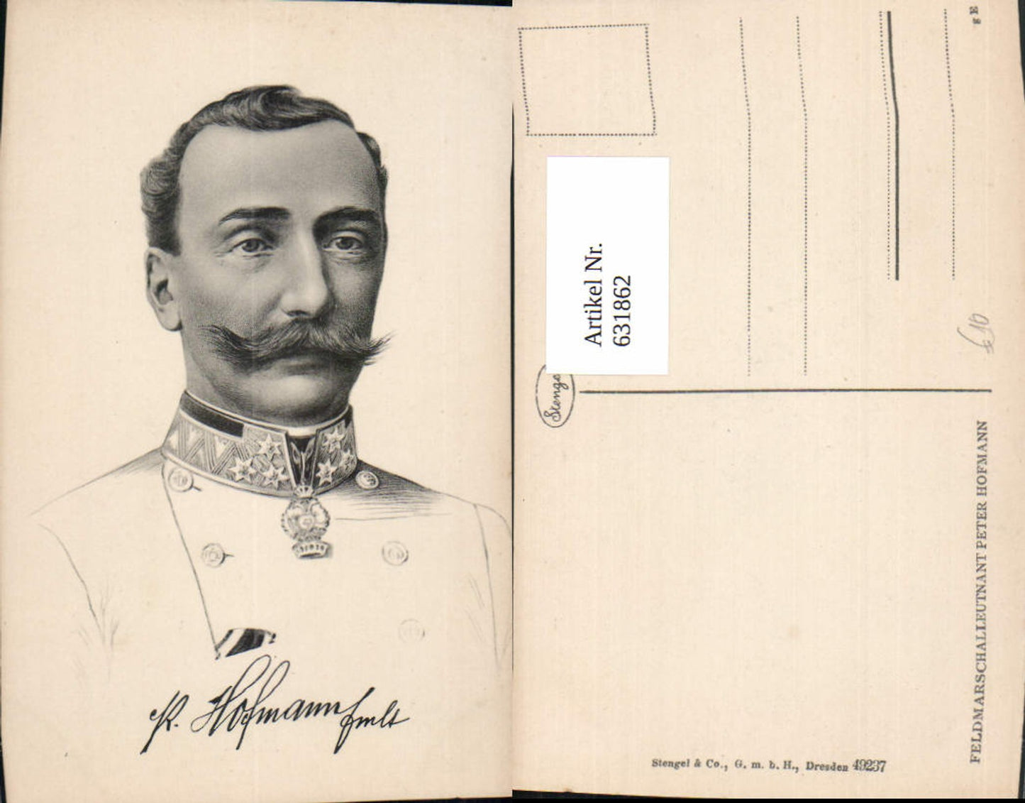 631862,Peter von Hofmann Feldmarschalleutnant Adel Monarchie