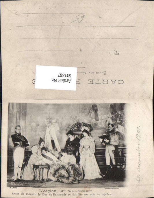 631867,L Aiglon Sarah-Bernhardt Schauspielerin France