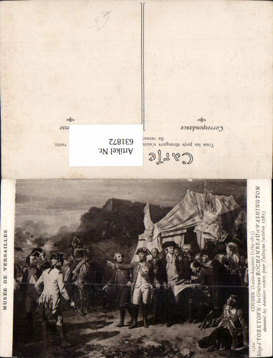 631872,Künstler Ak Couder Siege d Yorktown les Generaux Rochambeau et Washington Politik