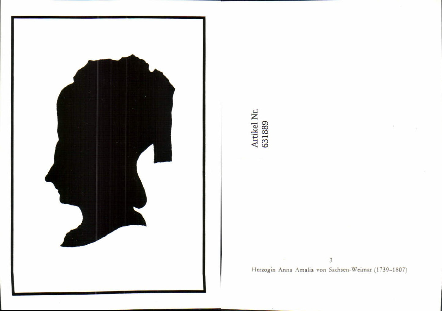 631889,Silhouette Scherenschnitt Herzogin Anna Amalia v. Sachsen-Weimar