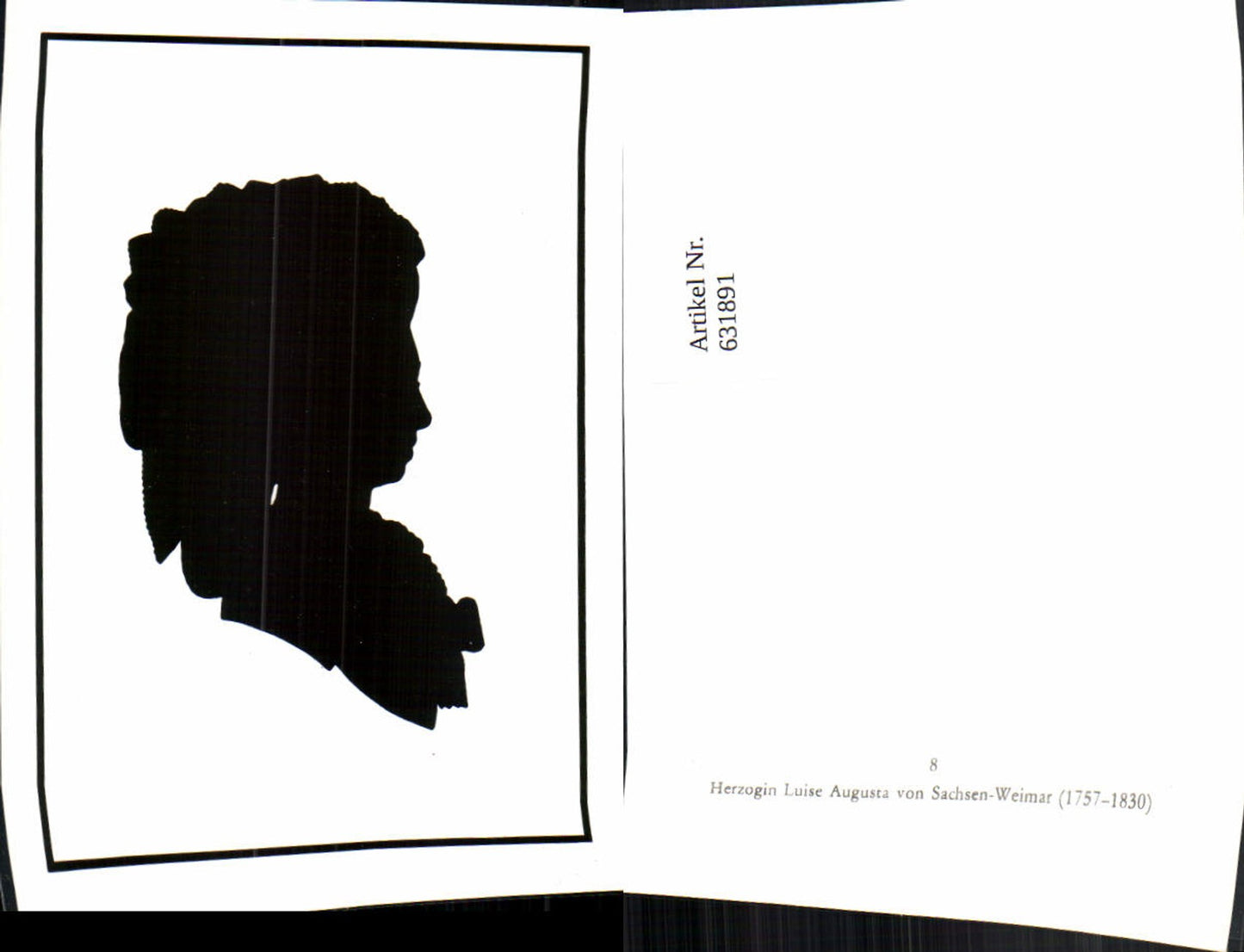 631891,Silhouette Scherenschnitt Herzogin Luise Augusta v. Sachsen-Weimar