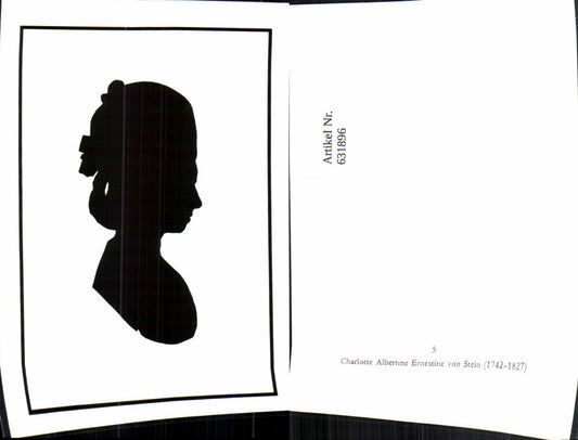 631896,Silhouette Scherenschnitt Charlotte Albertine Ernestine v. Stein Hofdame