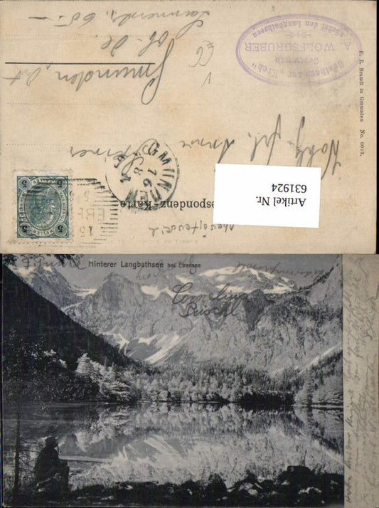631924,Ebensee Hinterer Langbathsee 1900 pub Brandt 6013
