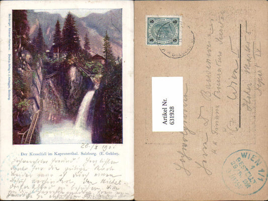 631928,Künstler AK E. Gehbe Kaprun Kesselfall Kaprunertal