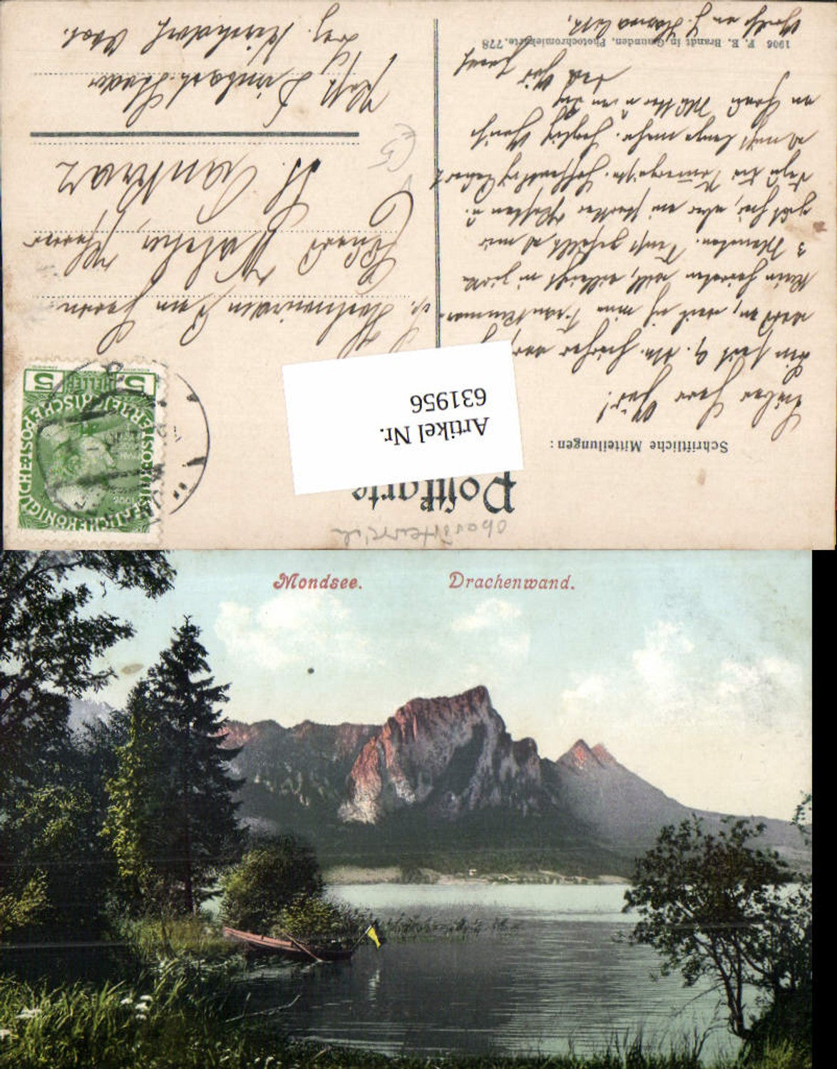 631956,Mondsee m. Drachenwand pub Brandt 778