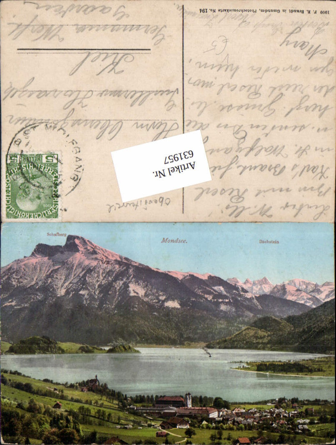 631957,Mondsee Schafberg Dachstein pub Brandt 194