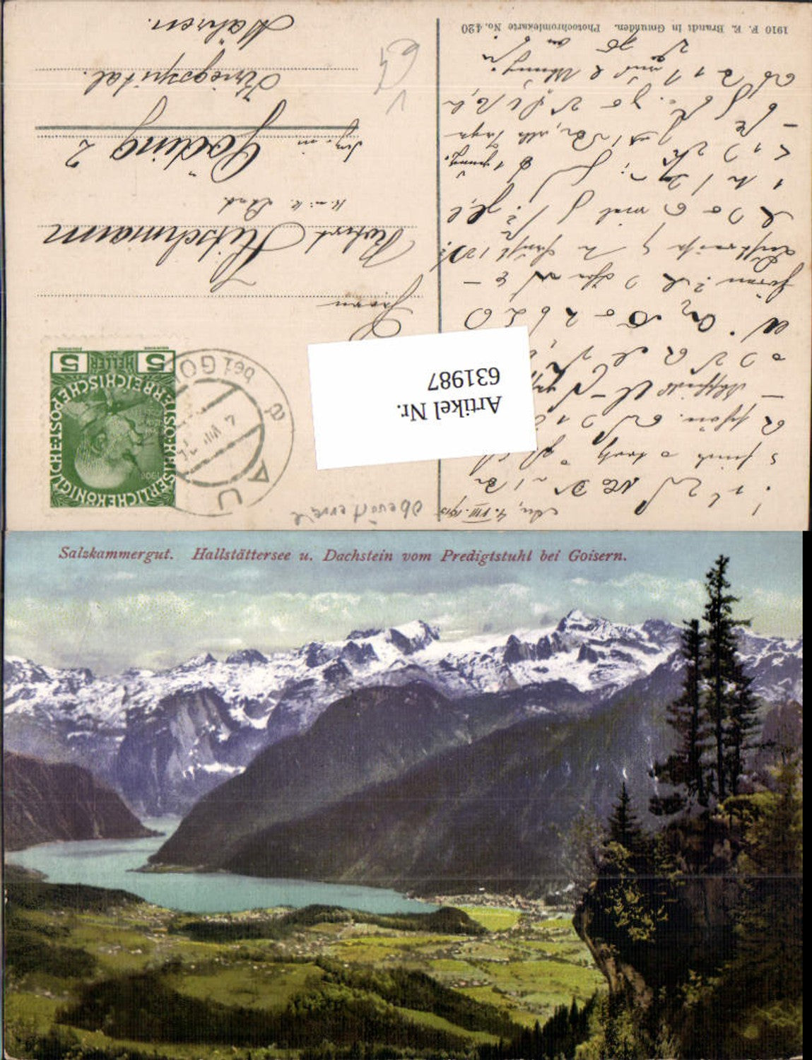 631987,Hallstatt Goisern Salzkammergut pub Brandt 420 Stp. Au n. Göding