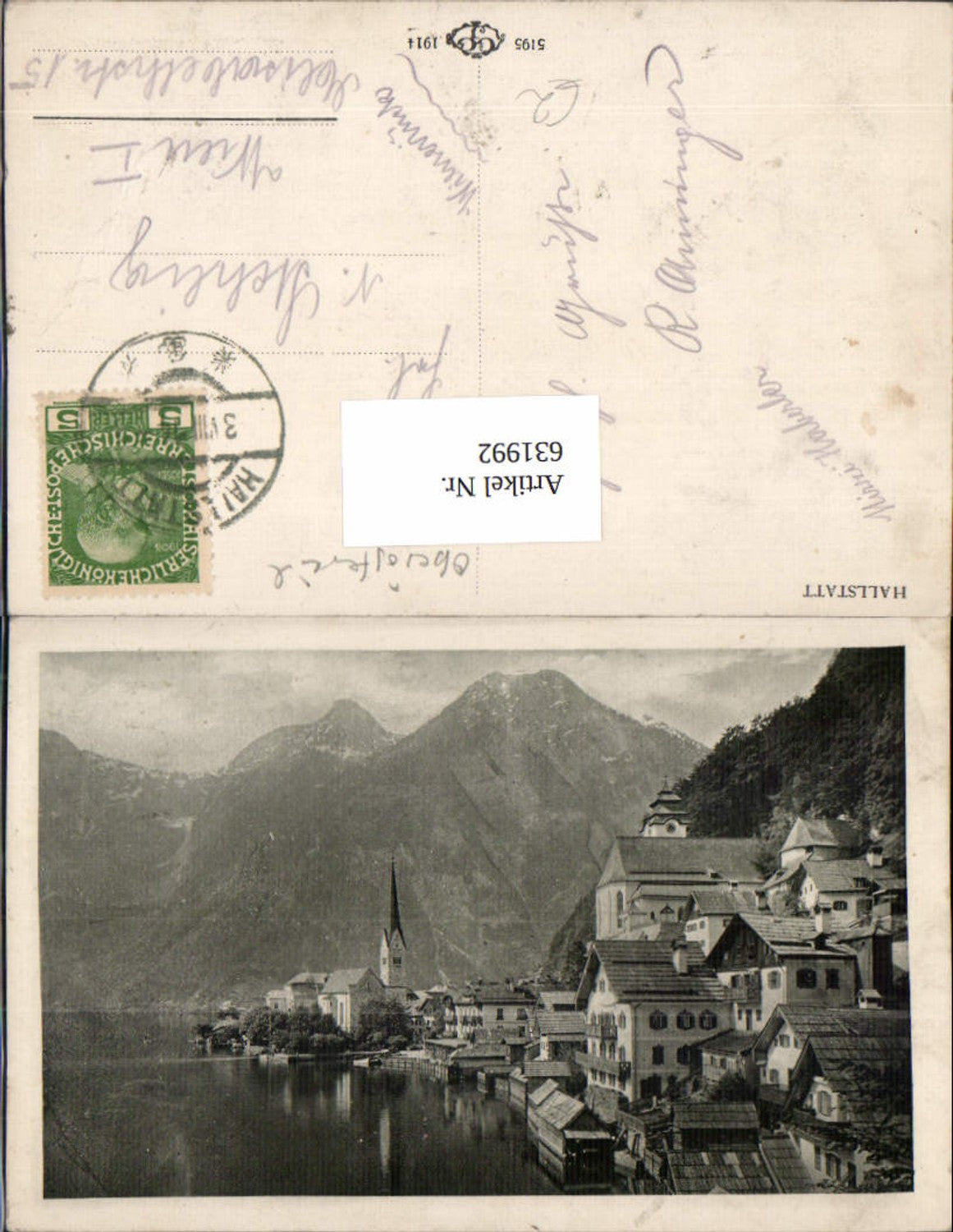 631992,Hallstatt am Hallstättersee 1914