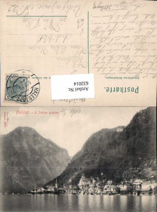 632014,Hallstatt am Hallstättersee v.d. Station aus 1906