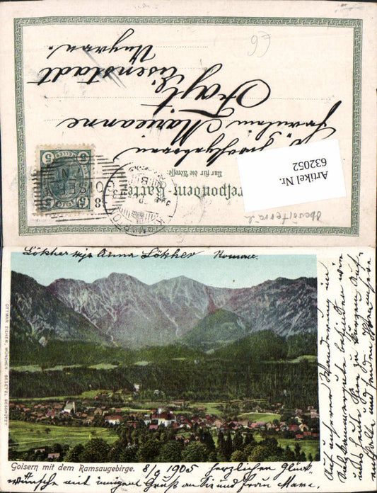 632052,Lithographie Goisern m. Ramsaugebirge pub Ottmar Zieher