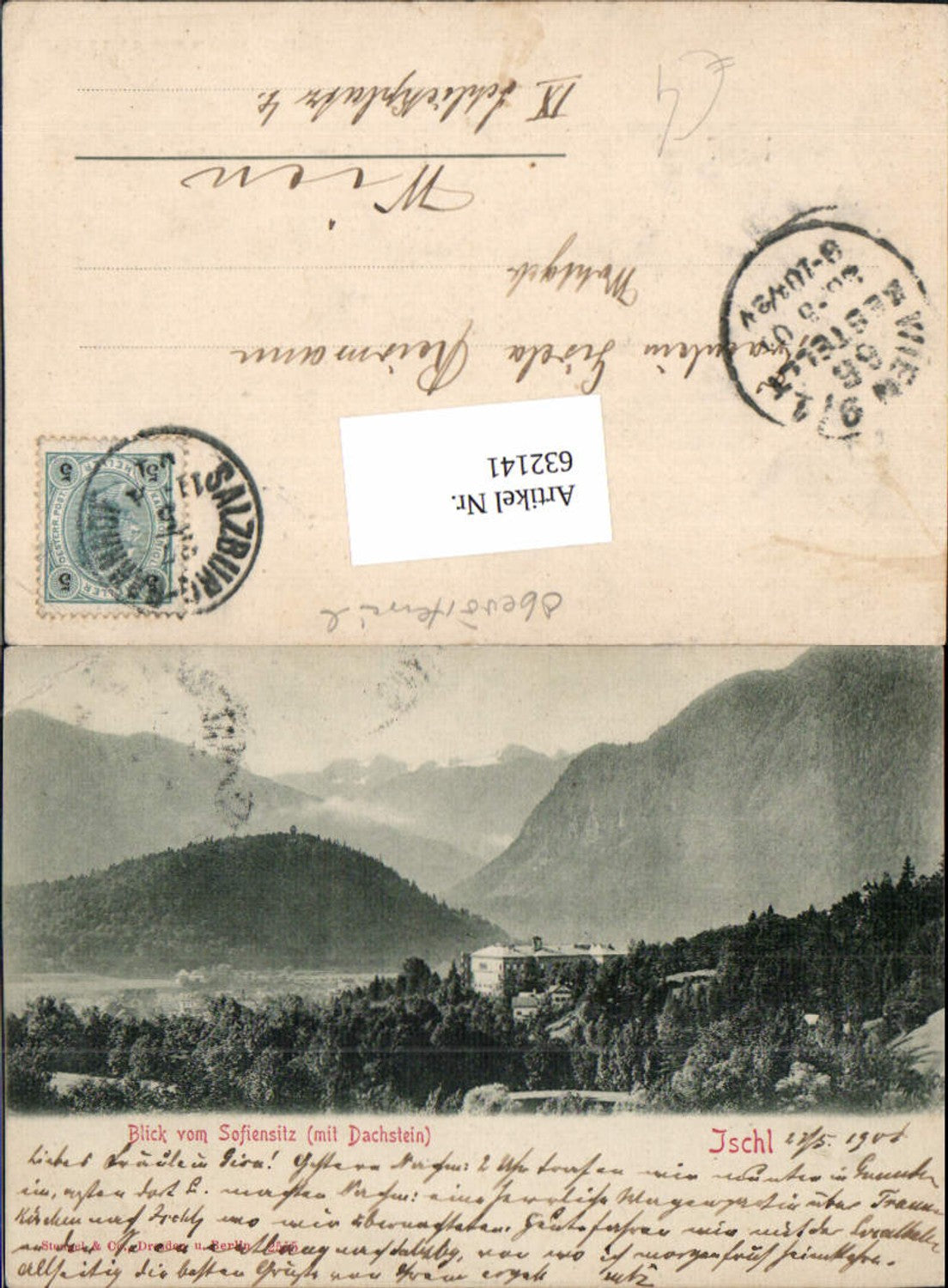 632141,Bad Ischl Blick v. Sofiensitz 1901 pub Stengel & Co. 2555