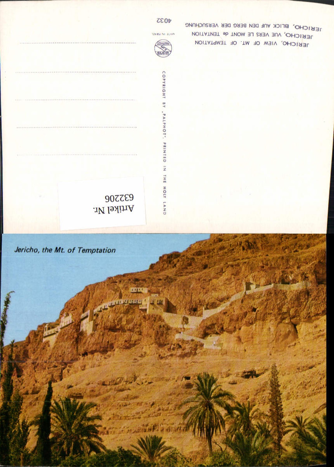 632206,Jericho View of Mount of Temptation Berg der Versuchung