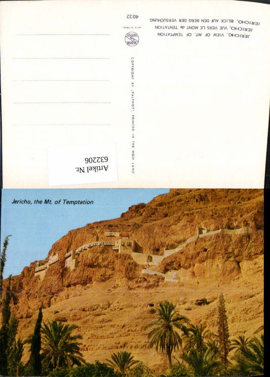 632206,Jericho View of Mount of Temptation Berg der Versuchung