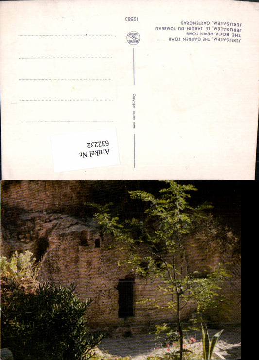 632232,Jerusalem The Garden Tomb The Rock Hewn Tomb Gartengrab