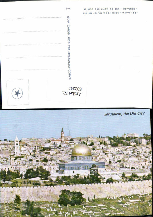 632242,Jerusalem Seen from Mount of Olives Vue du Mont des Oliver