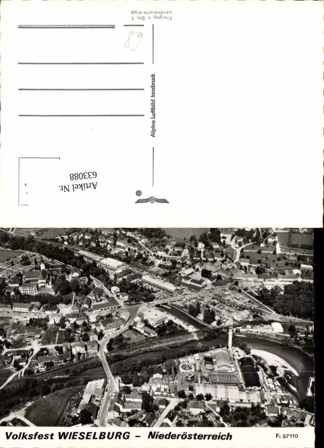 633088,Fliegeraufnahme Wieselburg an der Erlauf Luftbild FÖ 57110 Alpine