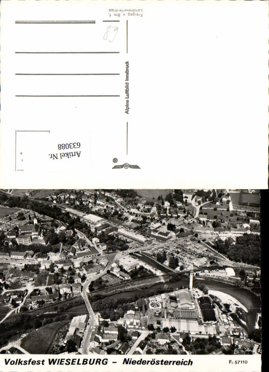 633088,Fliegeraufnahme Wieselburg an der Erlauf Luftbild FÖ 57110 Alpine