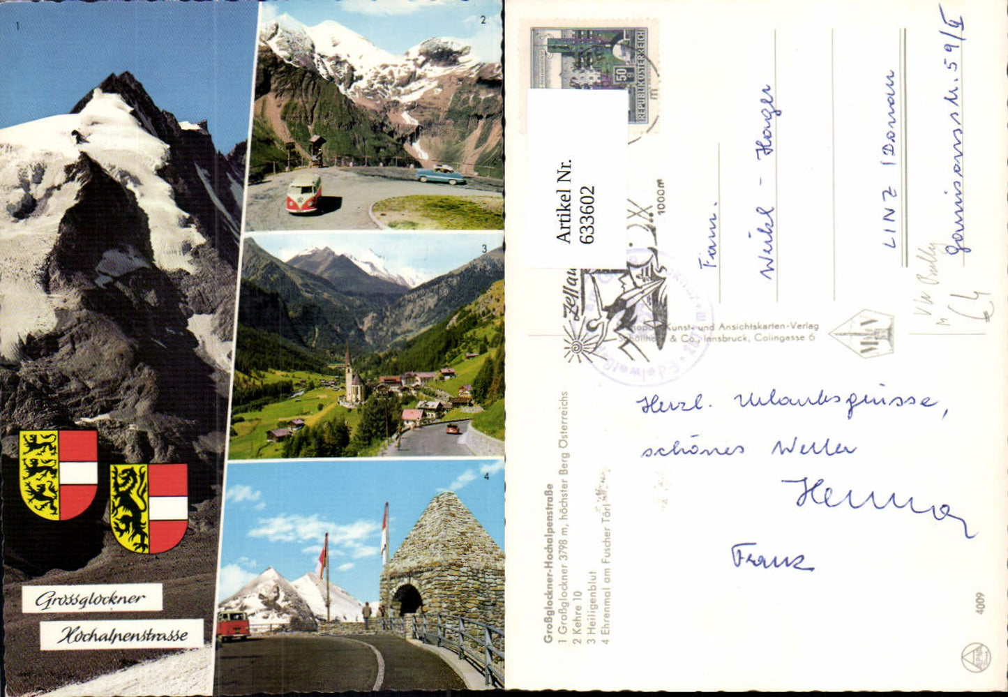 633602,Mehrbild Ak Großglockner Hochalpenstraße Heiligenblut VW Bully