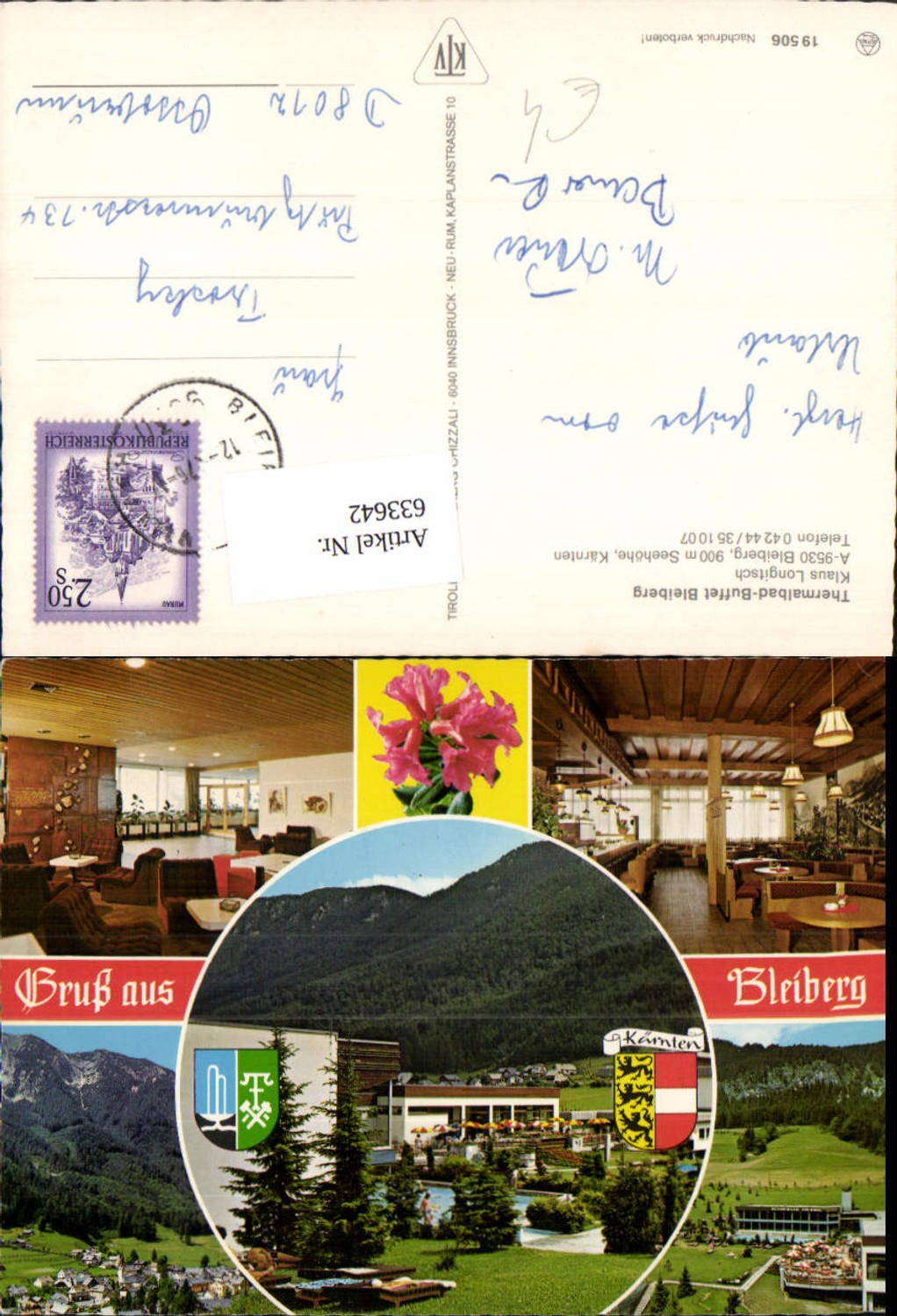 633642,Mehrbild Ak Bleiberg Thermalbad-Buffet Bleiberg Bad Bleiberg