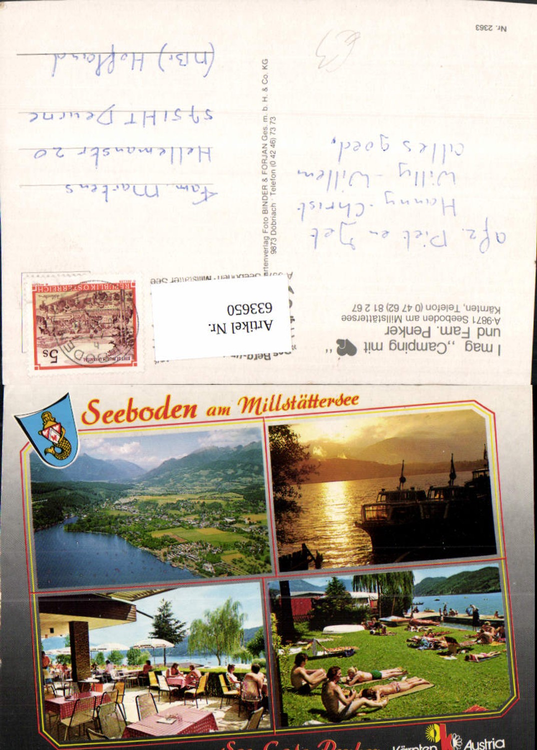 633650,Mehrbild Ak Seeboden a. Millstättersee Camping Fam. Penker