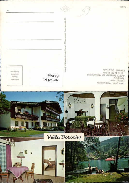 633699,Mehrbild Ak Seeboden a. Millstättersee Hotel garni Villa Dorothy