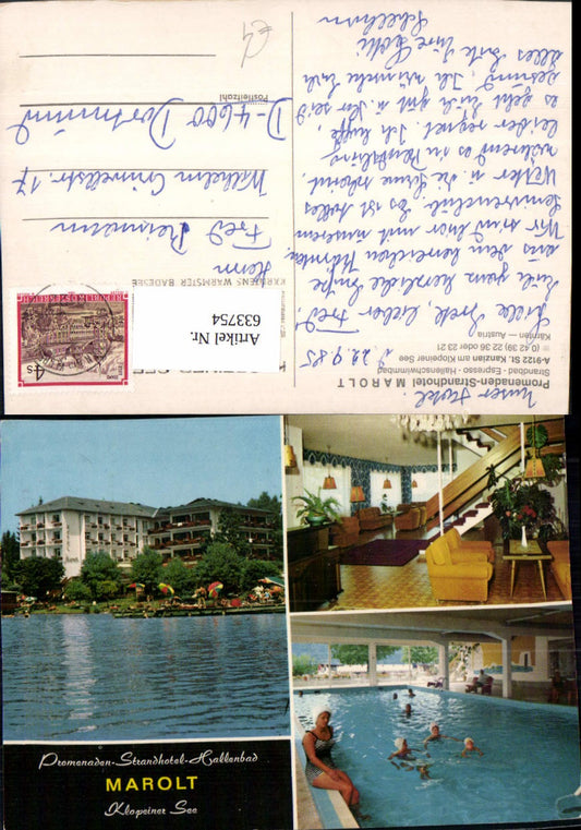 633754,Mehrbild Ak St Kanzian a. Klopeinersee Strandhotel Marolt