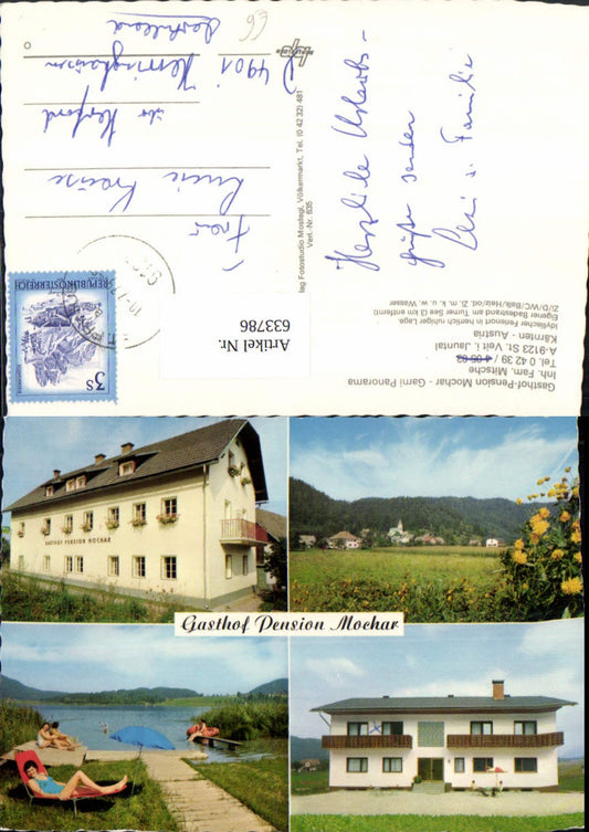 633786,Mehrbild Ak St Veit i. Jauntal Gasthof Pension Mochar Sankt Kanzian am Klopeiner See