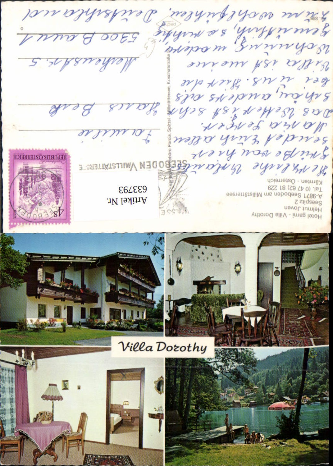 633793,Mehrbild Ak Seeboden a. Millstättersee Hotel garni Villa Dorothy