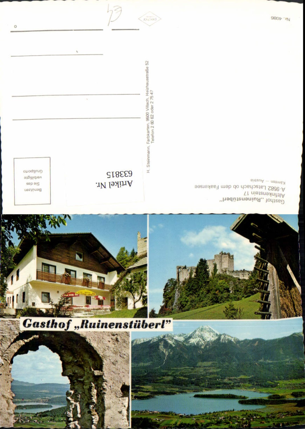 633815,Mehrbild Ak Latschach ob dem Faakersee Gasthof Ruinenstüberl