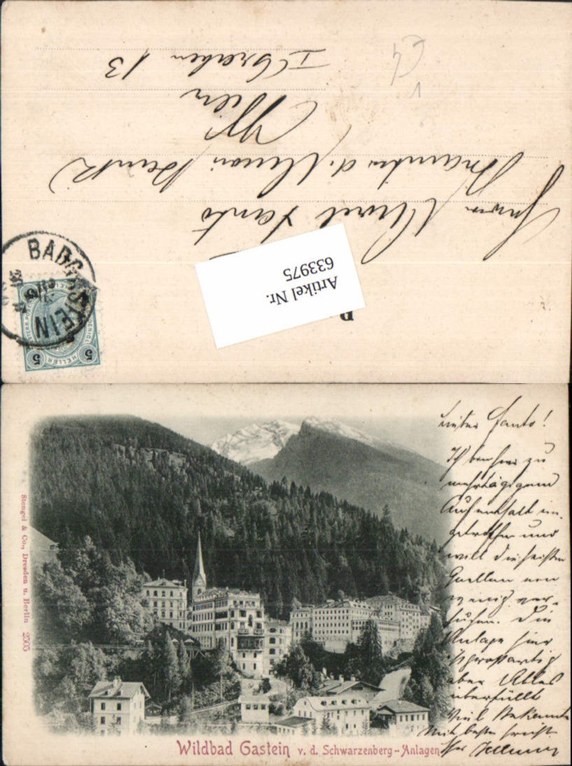 633975,Bad Gastein Badgastein Wildbad Gastein Schwarzenberg Anlagen