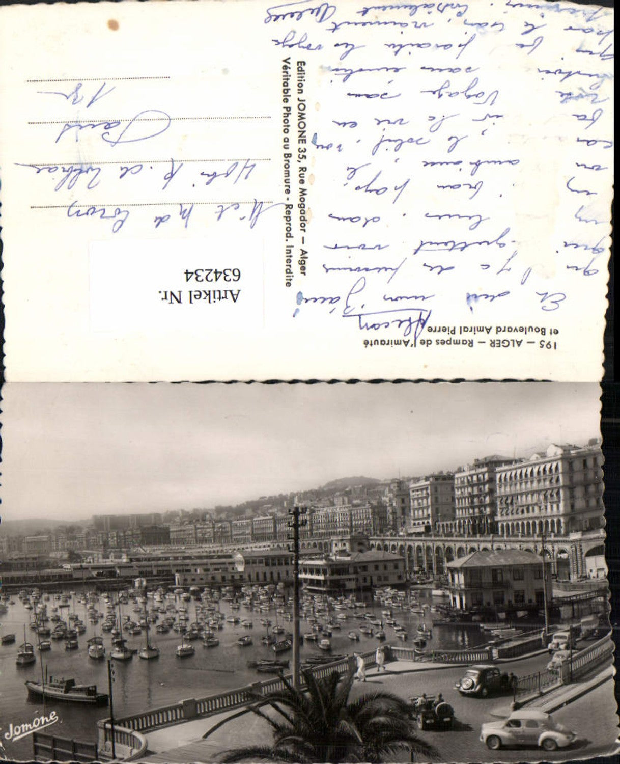 634234,Foto Ak Alger Algier Rampes de l Amiraute et Boulevard Amiral Pierre Algerien