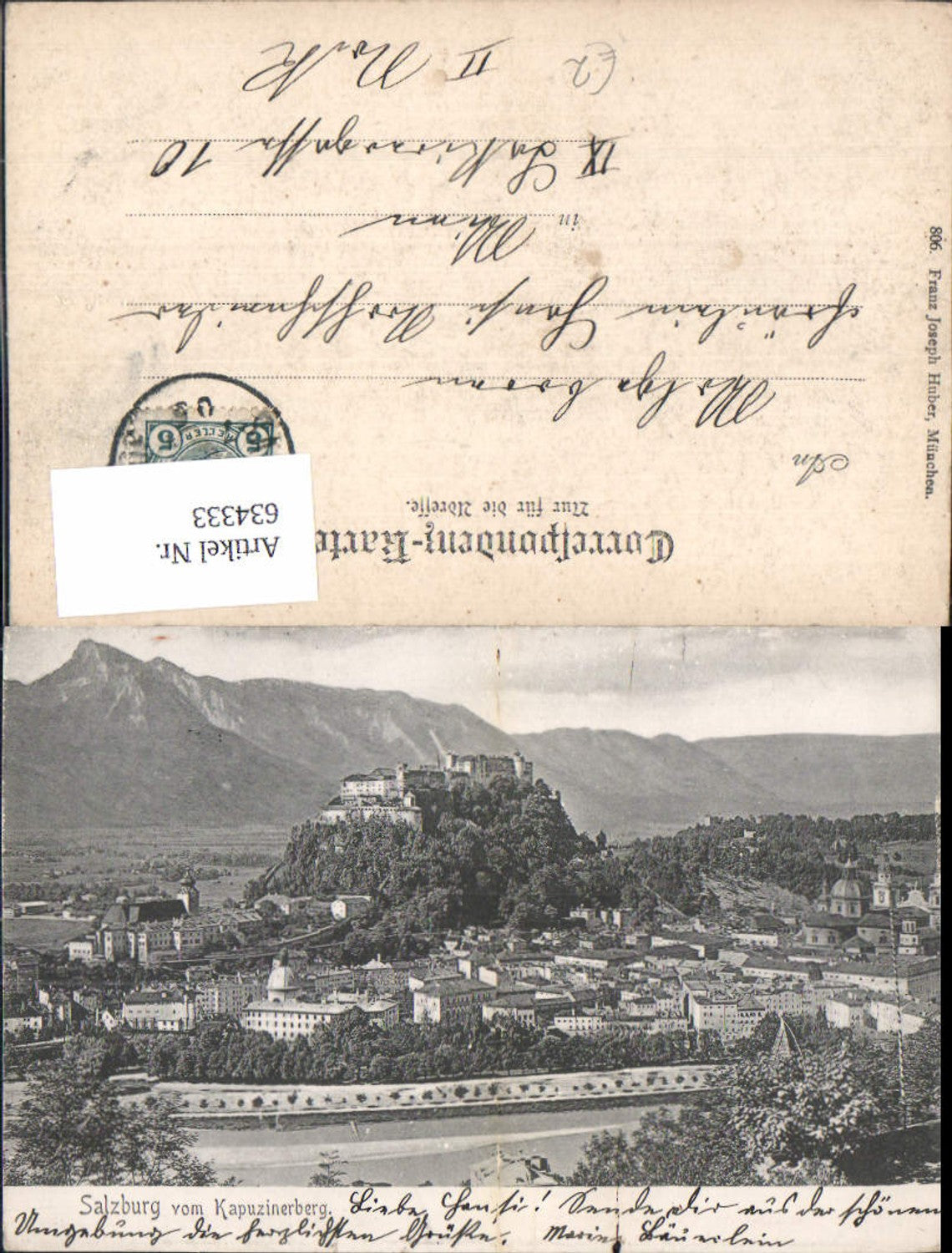 634333, Salzburg from the Kapuzinerberg with fortress