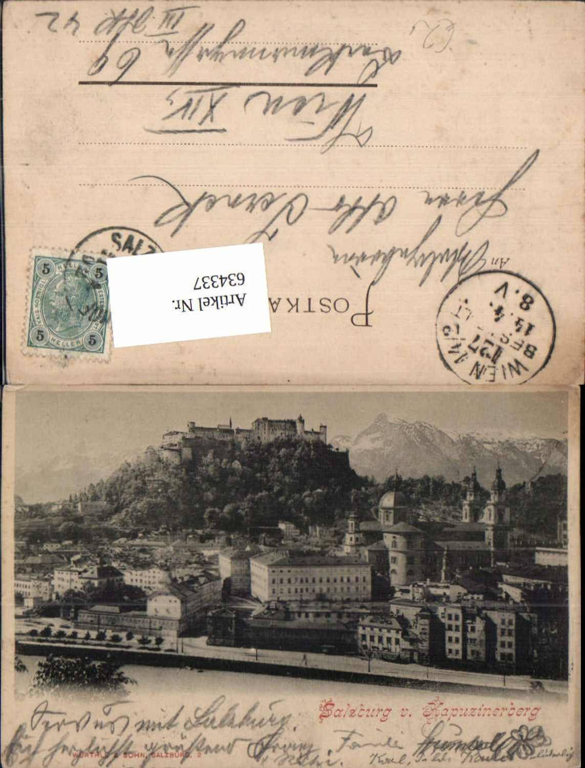 634337, Salzburg from the Kapuzinerberg with fortress