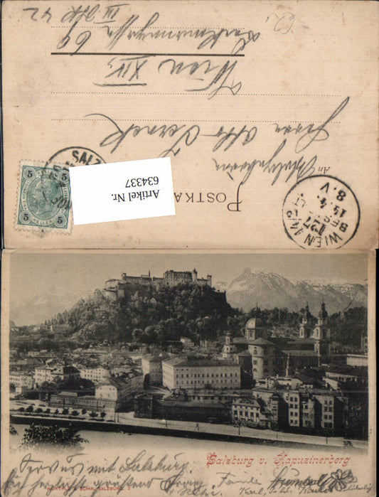 634337,Salzburg vom Kapuzinerberg m. Festung