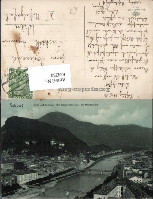 634350,Salzburg Blick auf Salzburg v. Bürgerwehrsöller a. Mönchsberg